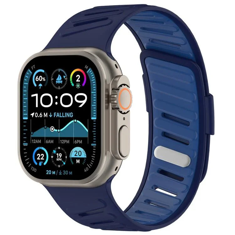 Oblique Buckle Breathable Two-Color Silicone Watch Band, For Apple Watch 46mm / 49mm / 45mm / 44mm