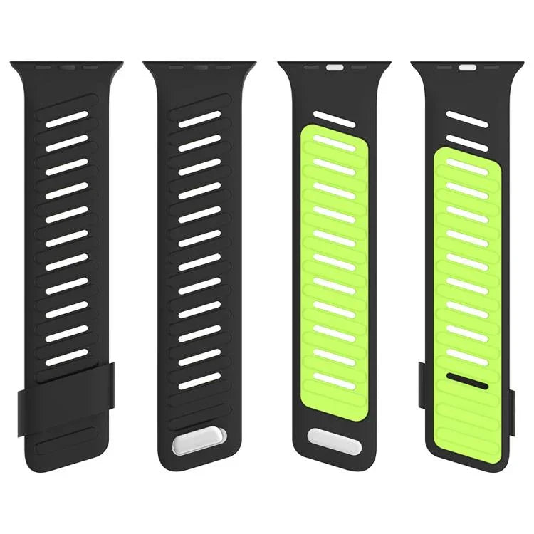Oblique Buckle Breathable Two-Color Silicone Watch Band, For Apple Watch 46mm / 49mm / 45mm / 44mm