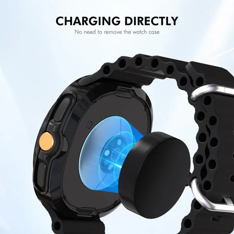 ENKAY Hat-Prince 2 in 1 Electroplated Soft TPU Cover with Full Coverage PMMA Soft Film, For Samsung Galaxy Watch8 Classic 46mm