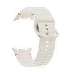 Speed Bezel and Wavy Grain Stitched Color Buckle Silicone Watch Band, For Samsung Galaxy Watch8 44mm, For Samsung Galaxy Watch8 40mm