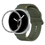 Speed Bezel and Wavy Grain Stitched Color Buckle Silicone Watch Band, For Samsung Galaxy Watch8 44mm, For Samsung Galaxy Watch8 40mm