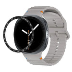 Speed Bezel and Wavy Grain Stitched Color Buckle Silicone Watch Band, For Samsung Galaxy Watch8 44mm, For Samsung Galaxy Watch8 40mm