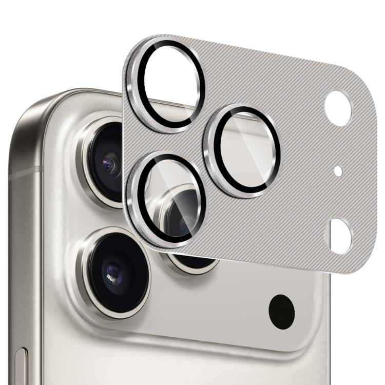 ENKAY CD Texture Aluminium Alloy Tempered Glass Lens Cover Film, For iPhone 17 Pro Max, For iPhone 17 Pro