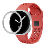 Rhombic Texture Bezel and Black Reverse Buckle Silicone Watch Band, For Samsung Galaxy Watch8 44mm, For Samsung Galaxy Watch8 40mm