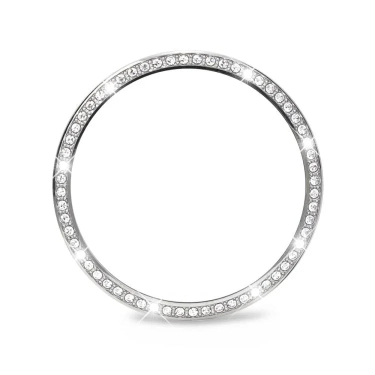 Diamond Bezel and Black Reverse Buckle Silicone Watch Band, For Samsung Galaxy Watch8 44mm, For Samsung Galaxy Watch8 40mm