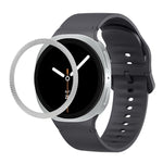 Rhombic Texture Bezel and Solid Color Stitched Silicone Watch Band, For Samsung Galaxy Watch8 44mm, For Samsung Galaxy Watch8 40mm