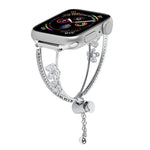 Copper-Inlaid Zircon 5-petal Flower Bracelet Watch Band, For Apple Watch 46mm / 49mm / 45mm / 44mm, For Apple Watch 42mm / 41mm / 40mm / 38mm