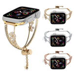 Copper-Inlaid Zircon 5-petal Flower Bracelet Watch Band, For Apple Watch 46mm / 49mm / 45mm / 44mm, For Apple Watch 42mm / 41mm / 40mm / 38mm