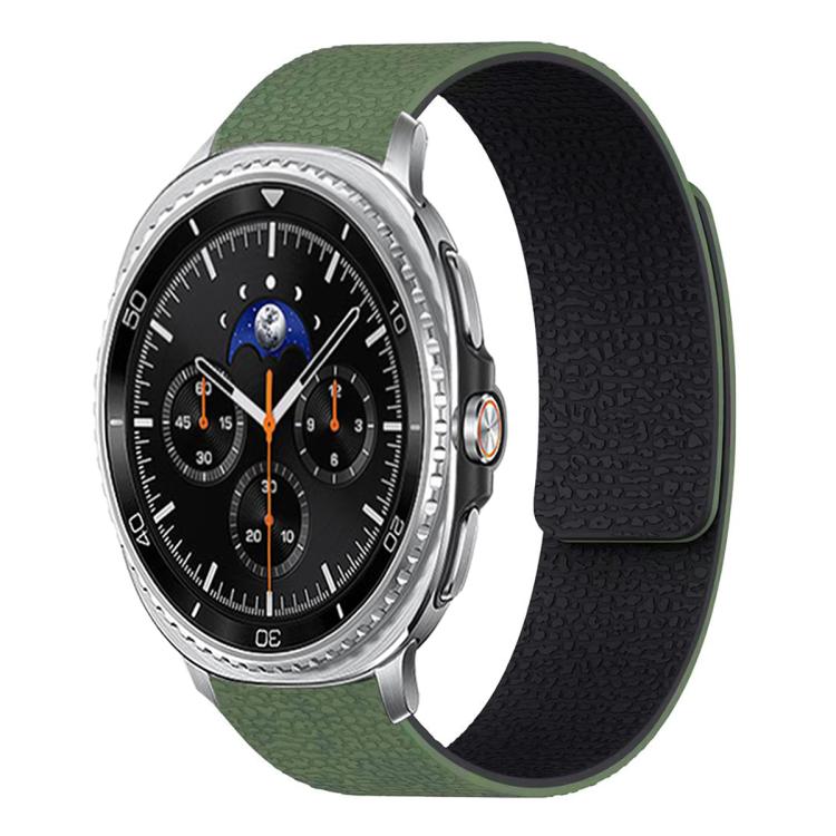 Lychee Texture Soft Magnetic Silicone Watch Band, For Samsung Galaxy Watch Ultra 47mm / Ultra 2025, For Samsung Galaxy Watch8 / 8 Classic