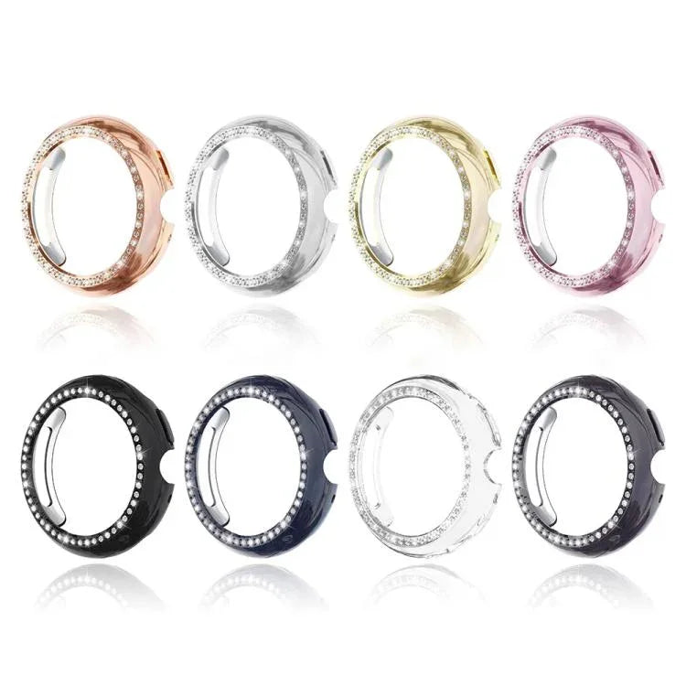 Single Row Diamond Hollow PC Watch Protective Cover, For Google Pixel Watch4 45mm, For Google Pixel Watch4 41mm
