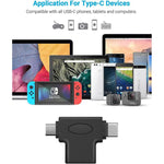 JUNSUNMAY 2 in 1 OTG Converter USB 3.0 to Micro USB and Type-C Adapter, 2 in 1