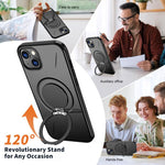 Kalebol Magnetic MagSafe Rotation Holder PC Phone Case, For iPhone 13