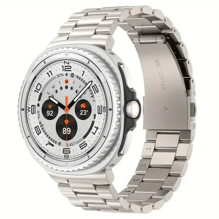 Integrated Three Beads Metal Titanium Watch Band, For Samsung Galaxy Watch8 / Watch8 Classic