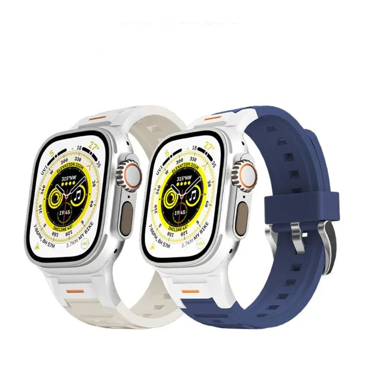Pioneer Metal Joint Colorful Silicone Watch Band, For Apple Watch 46mm / 49mm / 45mm / 44mm, For Apple Watch 42mm / 41mm / 40mm / 38mm