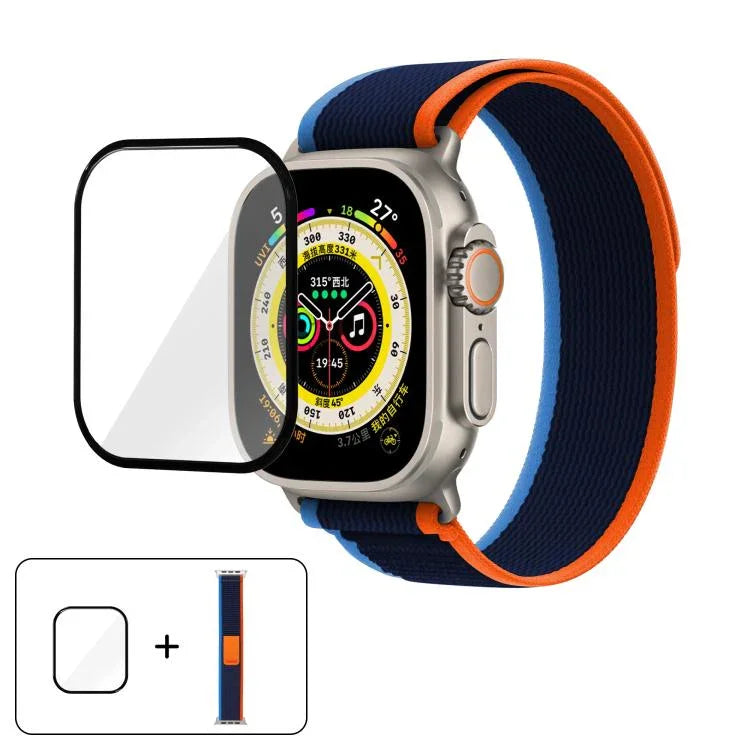 Wild Path Loop Nylon Watch Band with 3D Curved Film, For Apple Watch 6 / 5 / 4 / SE 40mm, For Apple Watch Ultra / 2 49mm, For Apple Watch Series 9 / 8 / 7 45mm
