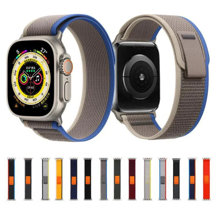 Wild Path Loop Nylon Watch Band with 3D Curved Film, For Apple Watch Series 10 46mm, For Apple Watch Series 10 42mm, For Apple Watch 6 / 5 / 4 / SE 44mm