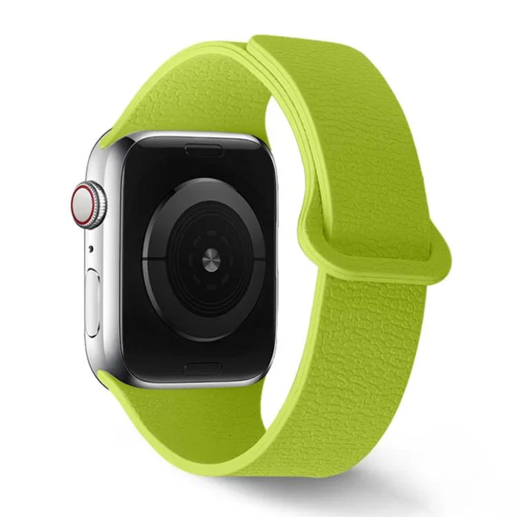 Lychee Pattern Magnetic Loop Silicone Watch Band, For Apple Watch 46mm / 49mm / 45mm / 44mm, For Apple Watch 42mm / 41mm / 40mm / 38mm