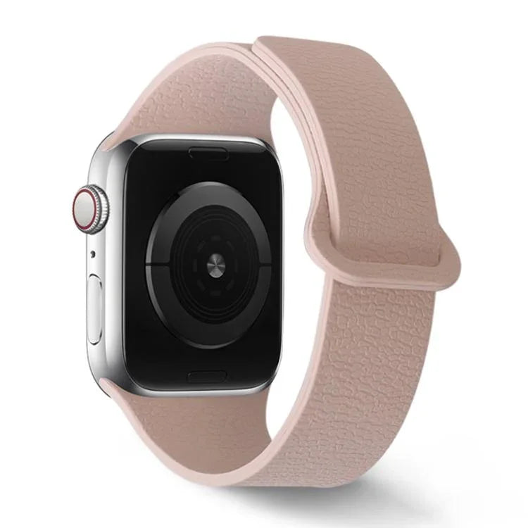 Lychee Pattern Magnetic Loop Silicone Watch Band, For Apple Watch 46mm / 49mm / 45mm / 44mm, For Apple Watch 42mm / 41mm / 40mm / 38mm