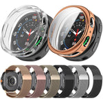 Full Coverage TPU Protective Cover Milanese Magnetic Metal Watch Band, For Samsung Galaxy Watch8 44mm, For Samsung Galaxy Watch8 40mm