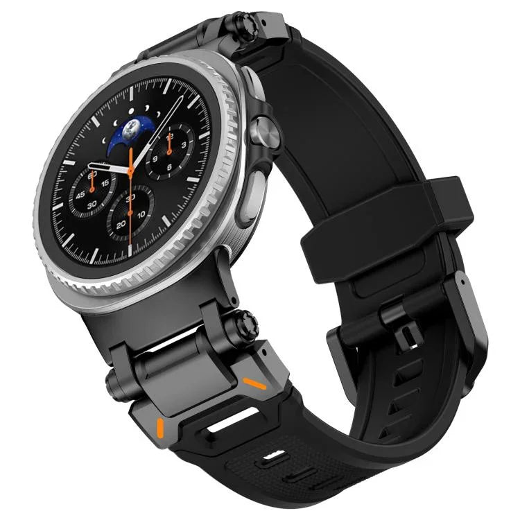 Explorer Metal Connector Silicone Watch Band, For Samsung Galaxy Watch8 / Watch8 Classic