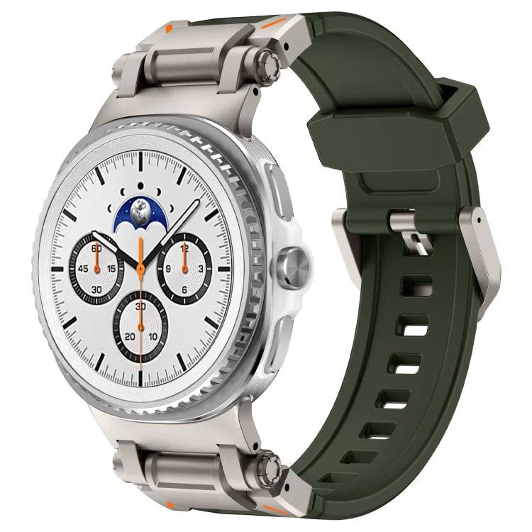 Explorer Metal Connector Silicone Watch Band, For Samsung Galaxy Watch8 / Watch8 Classic