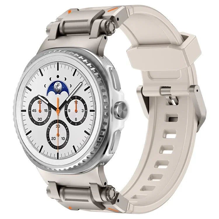 Explorer Metal Connector Silicone Watch Band, For Samsung Galaxy Watch8 / Watch8 Classic