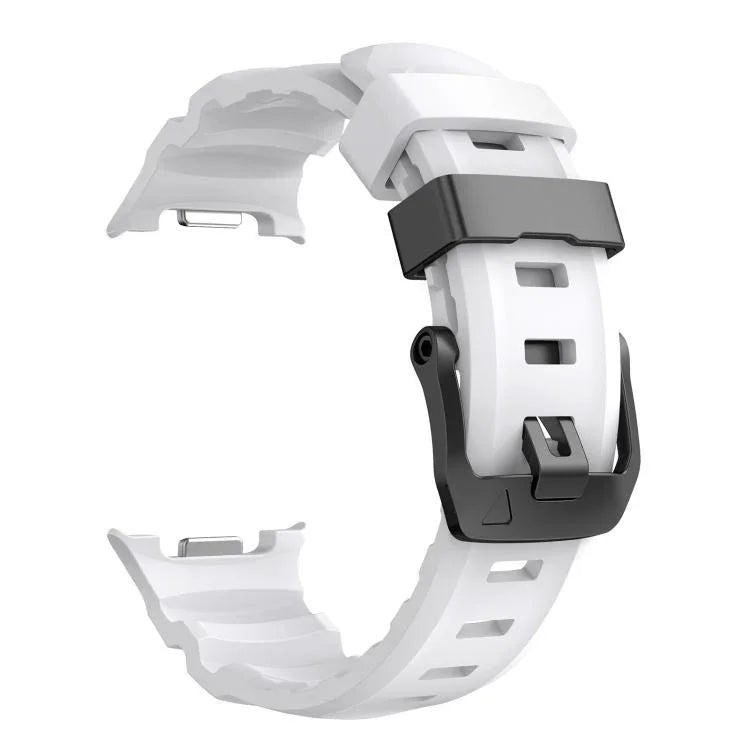 Black Buckle Sports Silicone Watch Band, For Samsung Galaxy Watch8 / Watch8 Classic