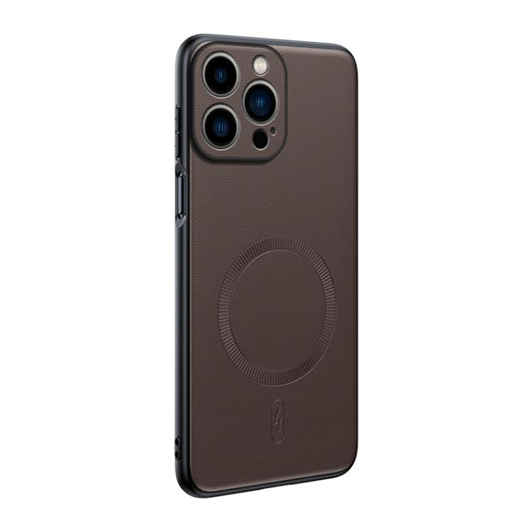 Plain Leather MagSafe Shockproof Phone Case, For iPhone 15, For iPhone 14 Plus, For iPhone 14, For iPhone 14 Pro, For iPhone 14 Pro Max, For iPhone 13 Pro Max, For iPhone 13 Pro, For iPhone 13