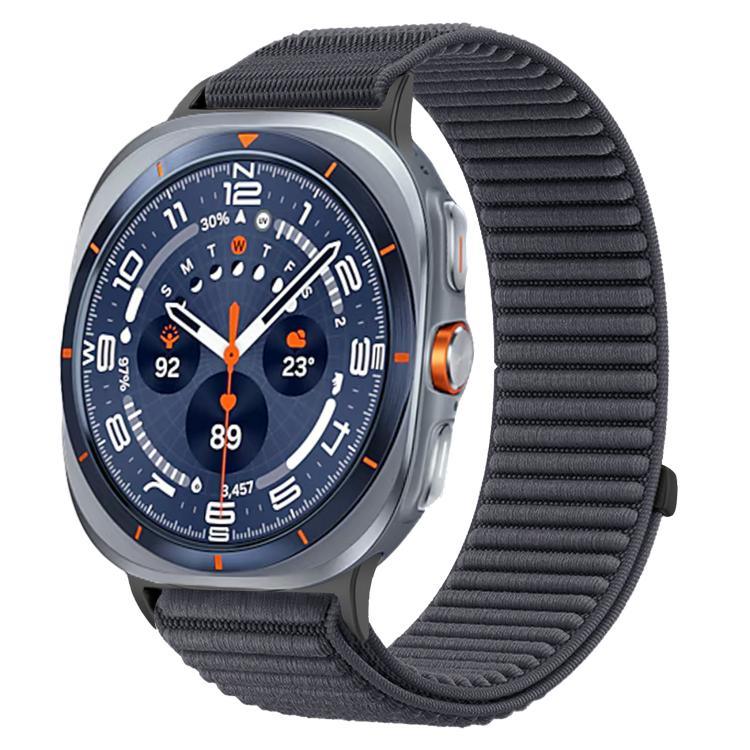 Woven Nylon Hook And Loop Fastener Metal Interface Watch Band, For Samsung Galaxy Watch Ultra 47mm / Ultra 2025