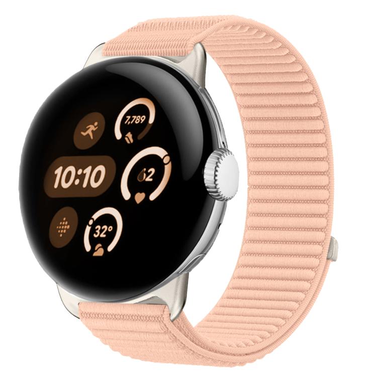 Woven Nylon Hook And Loop Fastener Metal Interface Watch Band, For Google Pixel Watch 4 / Watch 3 45mm, For Google Pixel Watch 4 / 3 / 2 / 1 41mm