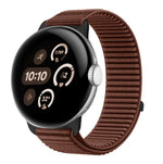 Woven Nylon Hook And Loop Fastener Metal Interface Watch Band, For Google Pixel Watch 4 / Watch 3 45mm, For Google Pixel Watch 4 / 3 / 2 / 1 41mm