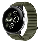 Woven Nylon Hook And Loop Fastener Metal Interface Watch Band, For Google Pixel Watch 4 / Watch 3 45mm, For Google Pixel Watch 4 / 3 / 2 / 1 41mm