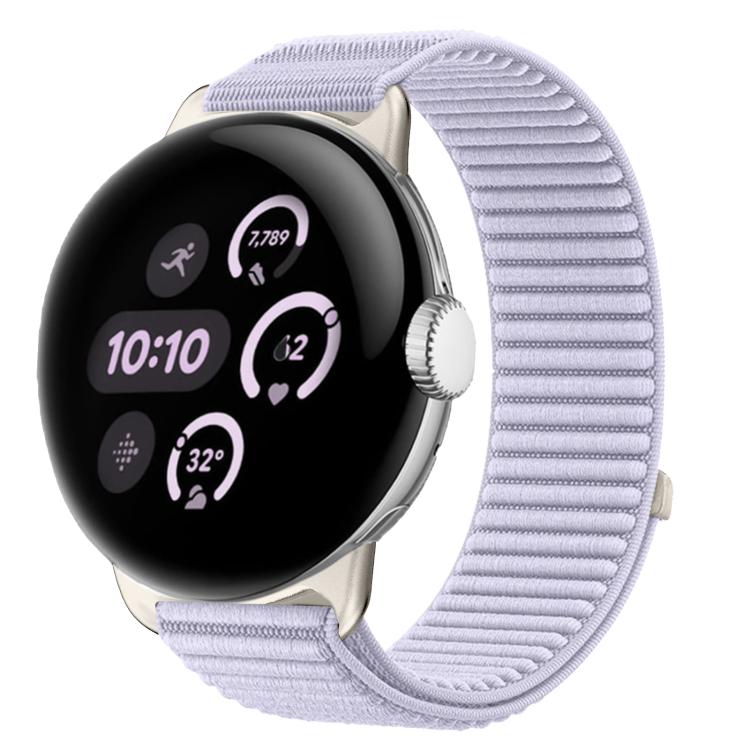 Woven Nylon Hook And Loop Fastener Metal Interface Watch Band, For Google Pixel Watch 4 / Watch 3 45mm, For Google Pixel Watch 4 / 3 / 2 / 1 41mm