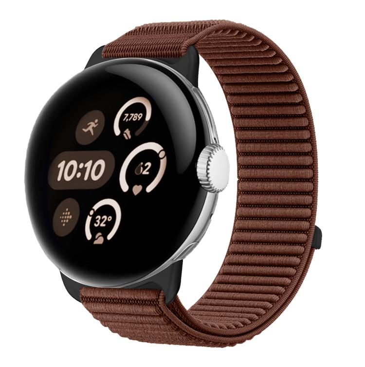 Woven Nylon Hook And Loop Fastener Metal Interface Watch Band, For Google Pixel Watch 4 / Watch 3 45mm, For Google Pixel Watch 4 / 3 / 2 / 1 41mm