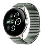 Woven Nylon Hook And Loop Fastener Metal Interface Watch Band, For Google Pixel Watch 4 / Watch 3 45mm, For Google Pixel Watch 4 / 3 / 2 / 1 41mm