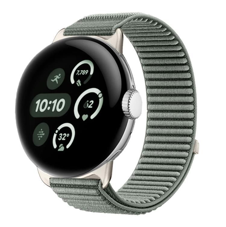 Woven Nylon Hook And Loop Fastener Metal Interface Watch Band, For Google Pixel Watch 4 / Watch 3 45mm, For Google Pixel Watch 4 / 3 / 2 / 1 41mm