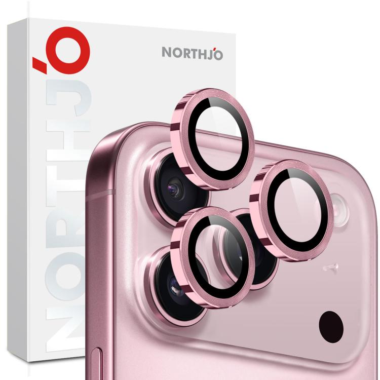 NORTHJO Camera Lens Protector CD Metal Ring Tempered Glass Film, For iPhone 17 Pro / 17 Pro Max