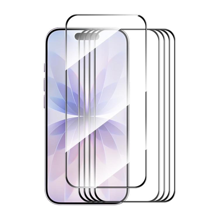 5pcs ENKAY Thickened Glue No White Edge High Aluminum-silicon Tempered Glass Film, For iPhone 18 Pro, For iPhone 18 Pro Max, For iPhone 17 Pro Max, For iPhone 17 Pro, For iPhone 17, For iPhone Air