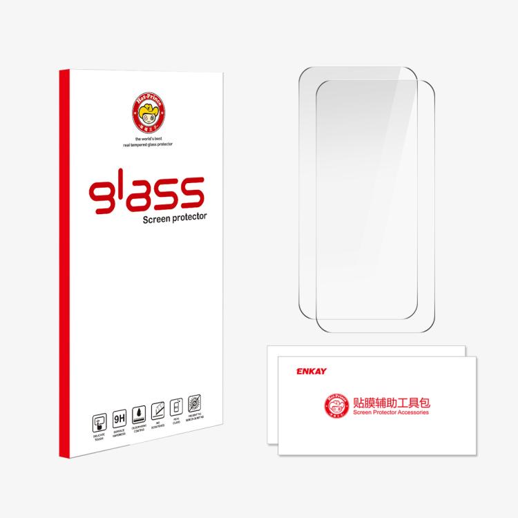 2pcs ENKAY Thickened Glue No White Edge 9H Big Arc Edge High Aluminum-silicon Tempered Glass Film, For iPhone 18 Pro, For iPhone 18 Pro Max, For iPhone 17 Pro Max, For iPhone 17 Pro, For iPhone 17, For iPhone Air