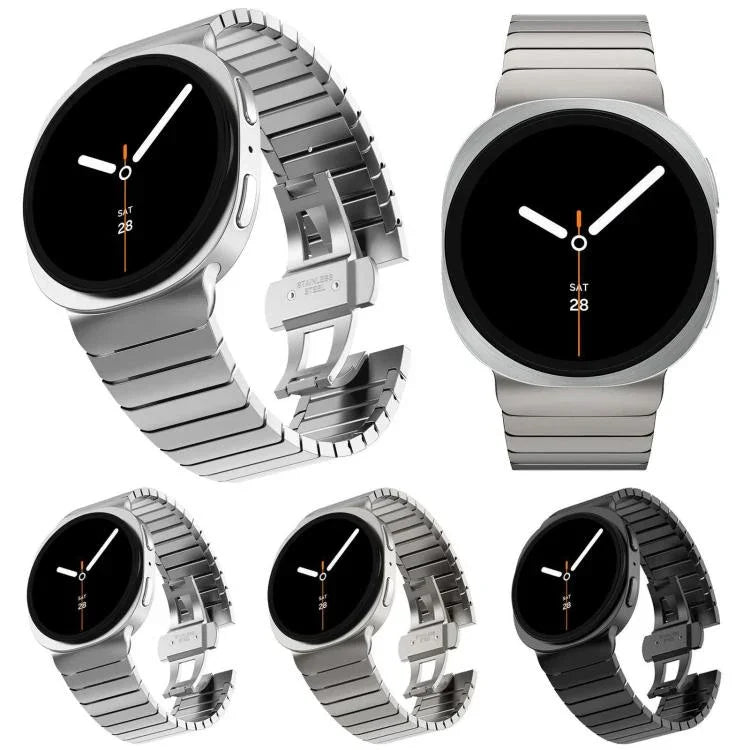 One Beads Butterfly Buckle Titanium Alloy Watch Band, For Samsung Galaxy Watch8 / Watch8 Classic