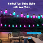 S14 IP65 Waterproof RGBIC WiFi BLE App Remote Control Smart WiFi String Lights 12M 20 Bulbs
