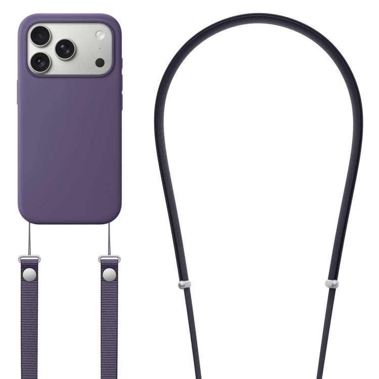 Crossbody Imitation Nylon Magnetic Liquid Pop-Up Animation Liquid Silicone Phone Case, For iPhone 17 Pro Max, For iPhone 17 Pro, For iPhone 17