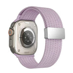Single Color Magnetic Snap Four Strand Elastic Nylon Watch Band, For Apple Watch 46mm / 49mm / 45mm / 44mm, For Apple Watch 42mm / 41mm / 40mm / 38mm