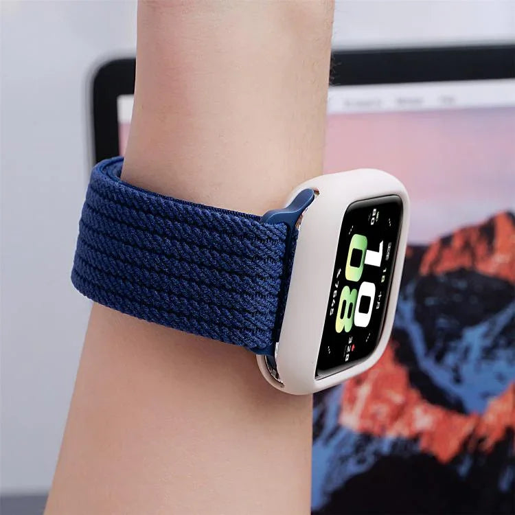 Single Color Magnetic Snap Four Strand Elastic Nylon Watch Band, For Apple Watch 46mm / 49mm / 45mm / 44mm, For Apple Watch 42mm / 41mm / 40mm / 38mm