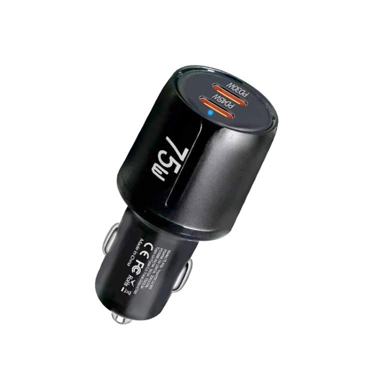 TE-P66 75W Type-C x 2 PD45W Dual Port Fast Charging Car Charger, TE-P66