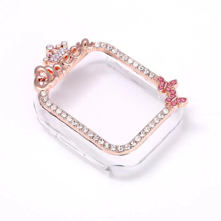 Crown-style Single Diamond Hollow PC Watch Shell, For Apple Watch Series 6 / 5 / 4 & SE 44mm, For Apple Watch Series 6 / 5 / 4 & SE 40mm, For Apple Watch Series 10 / 11 46mm, For Apple Watch Series 10 / 11 42mm, For Apple Watch Series 9 / 8 / 7 45mm   ...
