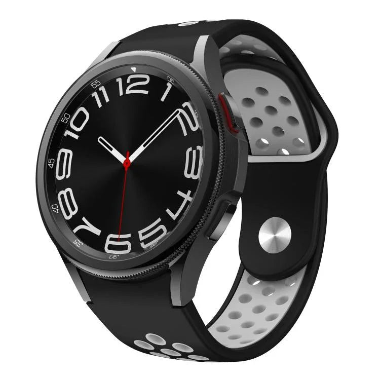 Two Color Reverse Buckle Silicone Watch Band, For Samsung Galaxy Watch FE / 7 / 6 / 5 / 4