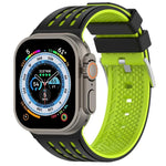 Vertical Holes Dual-Color Breathable Silicone Watch Band, For Apple Watch 46mm/ 49mm / 45mm / 44mm