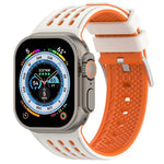 Vertical Holes Dual-Color Breathable Silicone Watch Band, For Apple Watch 46mm/ 49mm / 45mm / 44mm