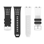 Vertical Holes Dual-Color Breathable Silicone Watch Band, For Apple Watch 46mm/ 49mm / 45mm / 44mm